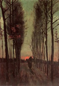 Avenue Of Poplars At Sunset — Vincent Willem Van Gogh, Post-impressionism