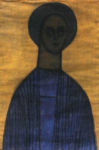 Self Portrait With Icon — Lajos Vajda