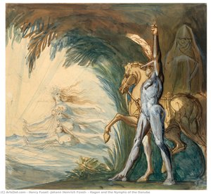 Hagen And The Nymphs Of The Danube — Johann Heinrich Füssli