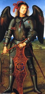 St. Michael (panel Of The Polytych Of Certosa Di Pavia) — Vannucci Pietro (le Perugin), Italian Renaissance
