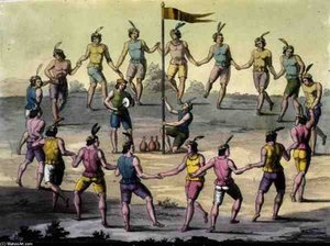 Chilean Indians Doing A Ceremonial Dance Large