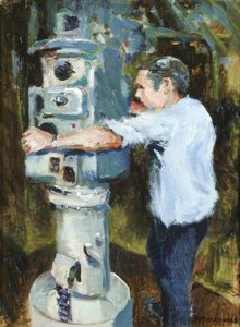 Commander Nigel Goodwin, Commanding Officer, HMS 'Spartan', at Periscope
