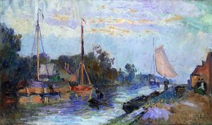 Rotterdam, View Of Vleuve Schie — Albert-charles Lebourg