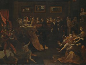 Night Banquet And Masquerade, Joos Van Winghe (copy After), 1580 - 1630 — Joos Van Winghe