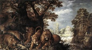 Landscape With Wild Animals — Roelandt Savery