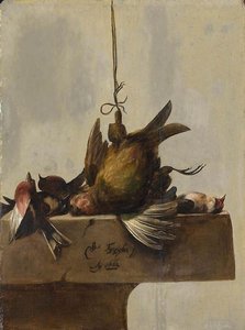 Still-life With Birds — William Gowe Ferguson, Baroque
