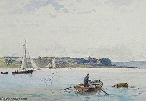A Fisherman On The River Stour Off The Shotley Peninsula