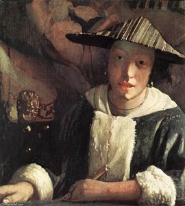 Young Girl With A Flute — Johannes Vermeer, Baroque