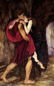 Two Figures In A Cave — John Roddam Spencer Stanhope