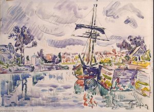 Sailboat At A Pier — Paul Signac