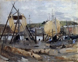 Boats Under Construction — Berthe Morisot
