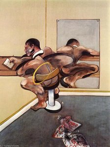Figure Writing Reflected In A Mirror, — Francis Bacon