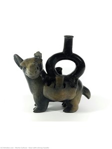 Vase With Stirrup Handle — Moche Culture