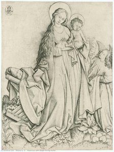 Madonna With Angel Giving Roses — Master E. S., Northern Renaissance