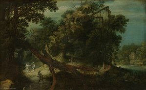 Landscape With Mountain — Adriaan Van Stalbemt