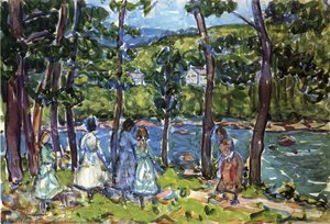 Girls On The Riverbank — Maurice Brazil Prendergast