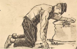 Man Putting Potatoes In A Sack — Vincent Willem Van Gogh