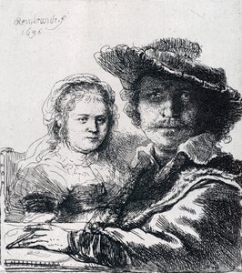 Self-portrait With Saskia — Rembrandt Van Rijn, Baroque