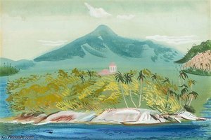 Tropical Island With Hut — Boris Dmitrievich Grigoriev, Impressionism