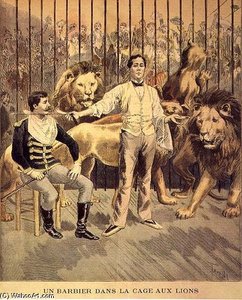 A Barber In The Lion's Cage — Oswaldo Tofani