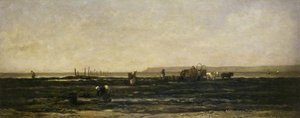 Fisherfolk Gathering Seaweed, Villerville — Charles-françois Daubigny