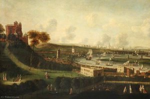 London And The River Thames From One Tree Hill, Greenwich Park — Jan Griffier I