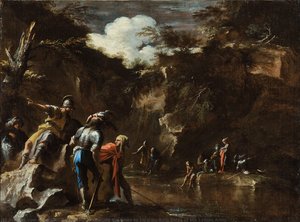 Thales Causing The River To Flow On Both Sides Of The Lydian Army — Salvator Rosa, Baroque