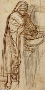 Study For Dante At Verona With A Preliminary — Dante Gabriel Rossetti, Romantic Revivalism