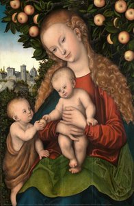 Maria With The Child And The Johannesknaben Under The Apple Tree — Lucas Cranach The Elder, Renaissance Painting