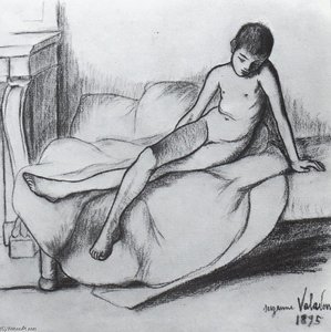 Utrillo Nude Sitting On A Couch — Suzanne Valadon