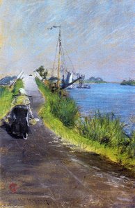 Dutch Canal (aka Canal Path Holland) — William Merritt Chase