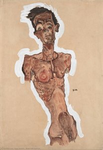 Nude Self-portrait — Egon Schiele, Expressionist Movement