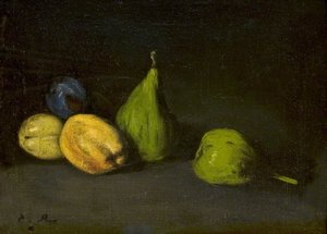 Still Life With Fruit, Figs And Apricots — Theodule Augustine Ribot