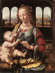 The Madonna Of The Carnation (detail) — Leonardo Da Vinci, Renaissance