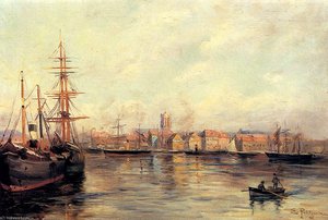 A Fishing Village — Edmond Marie Petitjean