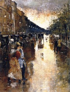 Unter Den Linden After The Rain — Lesser Ury