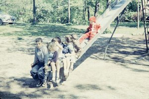 Six Children On A Slide — Vivian Dorothy Maier