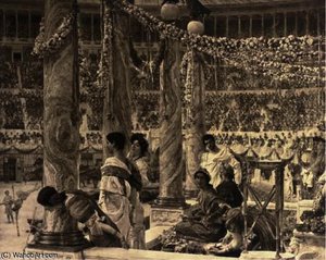 Caracalla And Geta - Bearfight In The Coliseum — Lourens Alma Tadema