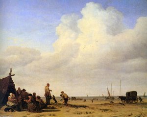 Beach Scene — Adriaen Van De Velde