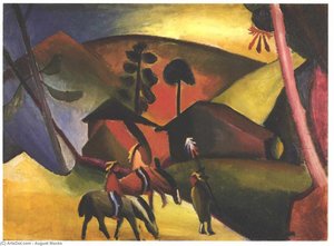 Native Aericans On Horses — August Macke