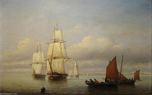 Barques Et Voiliers Près De La Côte — Paul Jean Clays