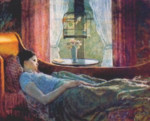 Girl In Bed — Frederick Carl Frieseke