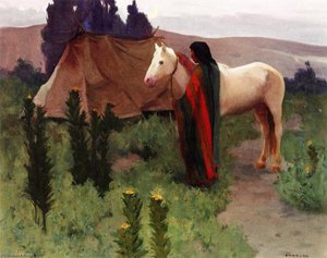 Evening Scene With White Horse — Eanger Irving Couse