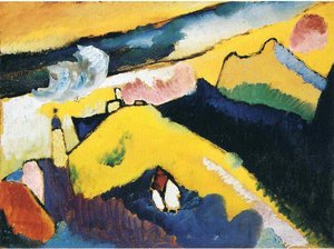 Mountain Landscape With Church — Wassily Wassilyevich Kandinsky, Expressionism