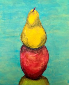 A Still Life 40, Pear On Top — Carol Herd Rodriguez