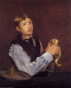 Young Man Peeling A Pear (also Known As Portrait Of Leon Leenhoff) — Édouard Manet