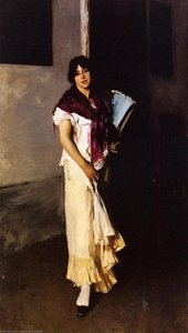 Italian Girl With Fan — John Singer Sargent, Impressionism