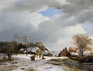 Winerlandscape At The Neder-rijn Sun — Hendrik Barend Koekkoek