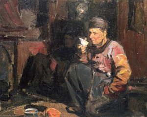 Dutch Boy Drinking — Charles H Woodbury