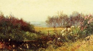 Landscape With Wild Flowers, (painting) — George Innes